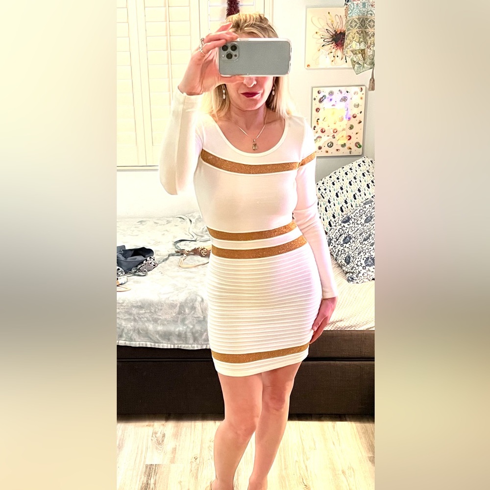Sexy White And Gold Minidress By Hera Collection
